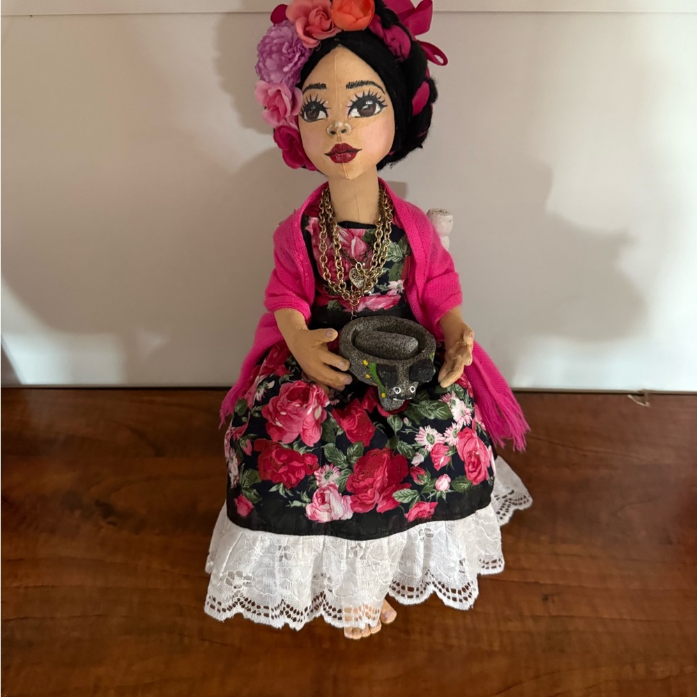 Floral Dress Doll with Pink Accessories